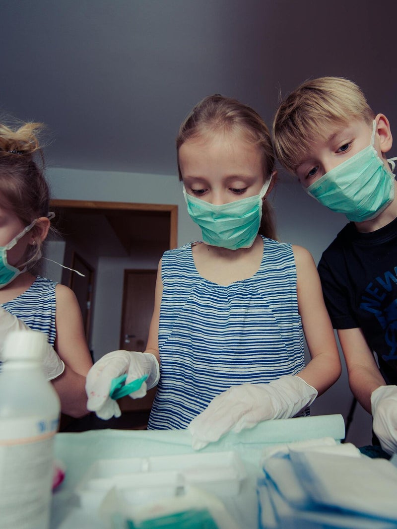 Children learning first aid